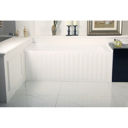 Aqua Eden Alcove Bathtubs, 60 L, 30.69 W, White, Acrylic VTDE603121L